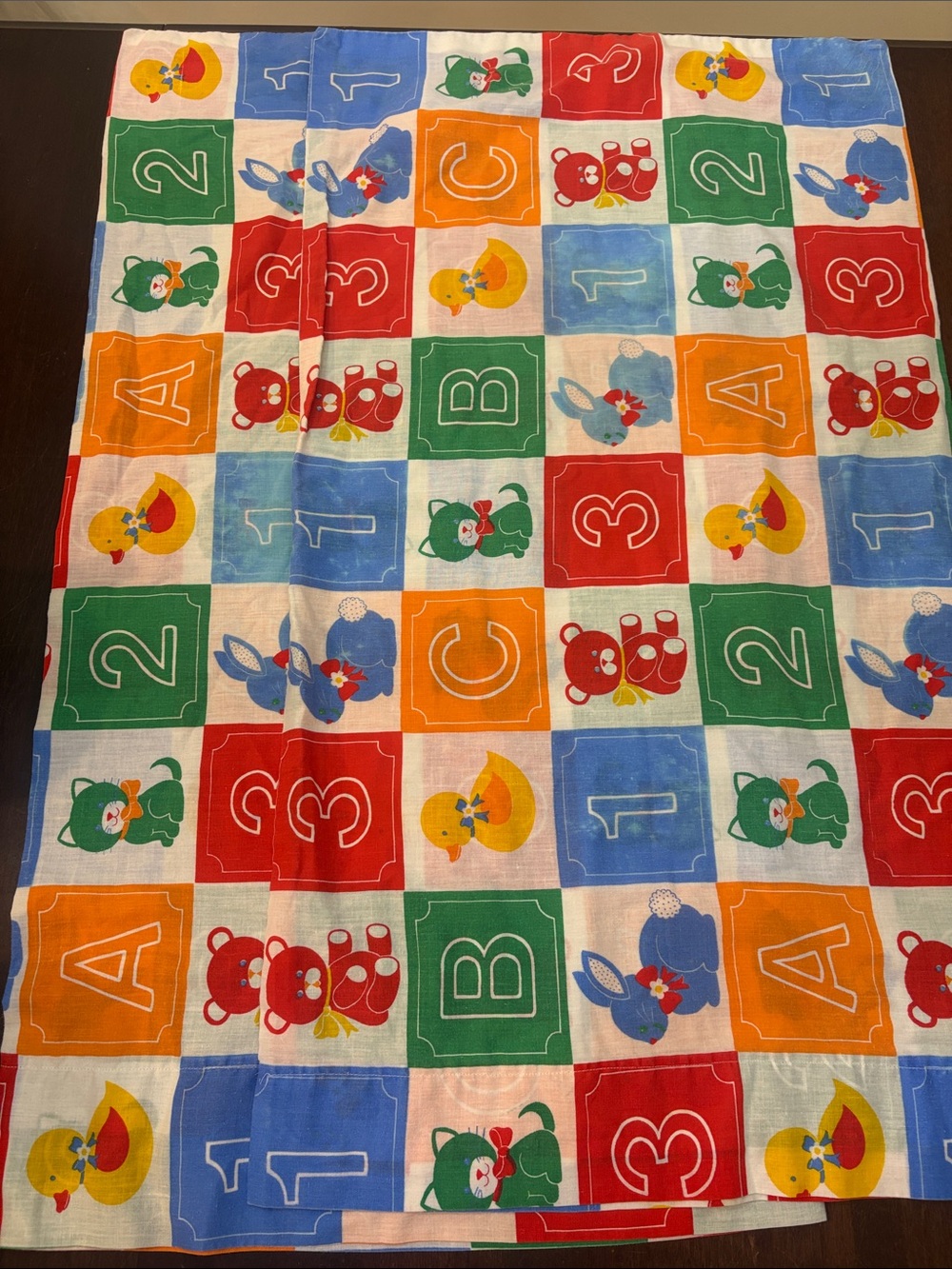 2 Vintage Alphabet & Number pillowcases